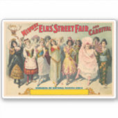 Sticker Affiche De Cirque Montrant Des Femmes En Costume N (Devant)