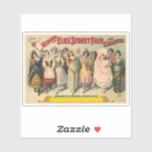 Sticker Affiche De Cirque Montrant Des Femmes En Costume N (Feuille)