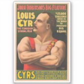 Sticker Affiche De Cirque Montrant Louis Cyr Aux Armoiries (Devant)