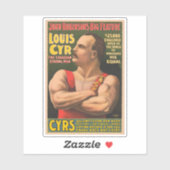 Sticker Affiche De Cirque Montrant Louis Cyr Aux Armoiries (Feuille)