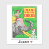 Sticker Affiche De Cirque Montrant Une Femme Et Un Éléphan (Feuille)