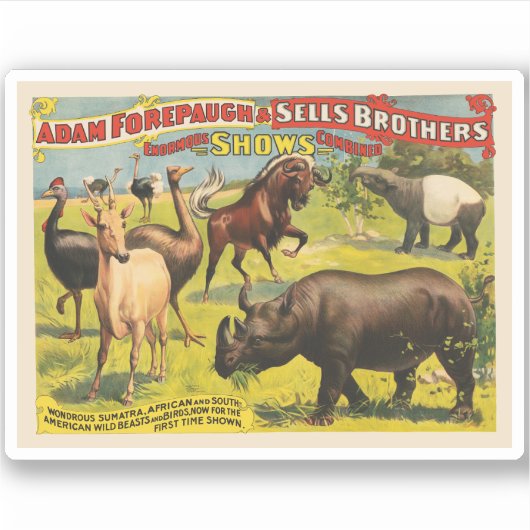 Sticker Affiche de cirque pour Adam Forepaugh & Sells Brot (Devant)