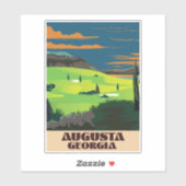Sticker Affiche de golf d'Augusta Géorgie (Feuille)