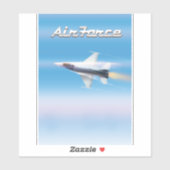 Sticker Affiche de jet de l'armée de l'air (Feuille)