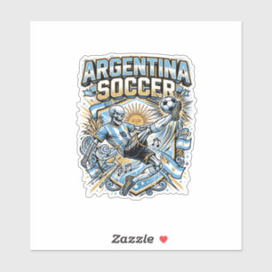 Sticker Affiche de l'Argentine Football Squelette Buteur N