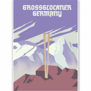 Sticker Affiche de montagne de Grossglockner Allemagne.