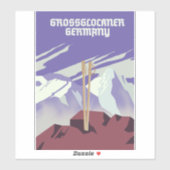 Sticker Affiche de montagne Grossglockner Allemagne. (Feuille)