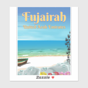 Sticker Affiche de plage du Foudjairah Emirats Arabes Unis