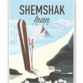 Sticker Affiche de Shemshak Iran Ski. (Devant)