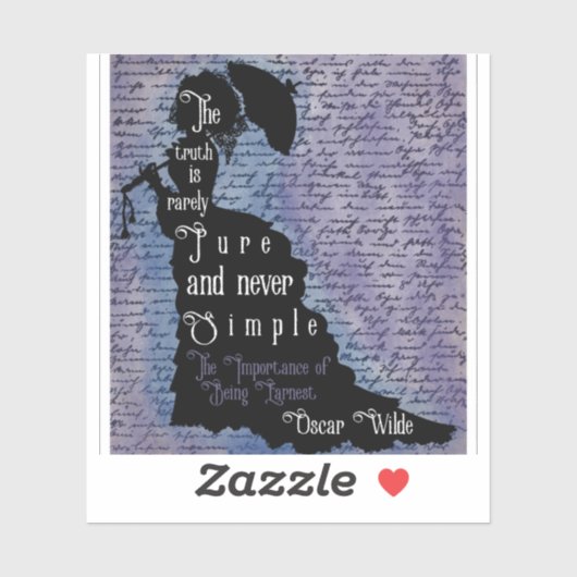 Sticker Affiche de silhouette de citation d'Oscar Wilde (Feuille)