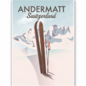 Sticker Affiche de ski Andermatt Suisse impression de voya (Devant)