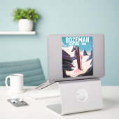 Sticker Affiche de ski Bozeman Montana (Ordinateur portable sur le bureau)