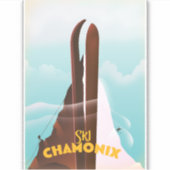 Sticker Affiche de ski Chamonix-Mont-Blanc (Devant)