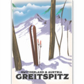 Sticker Affiche de ski Greitspitz Suisse & Autriche (Devant)