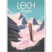 Sticker Affiche de ski Lech Austria. (Devant)