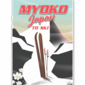 Sticker affiche de ski myoko japon (Devant)