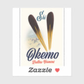 Sticker Affiche de ski Okemo Ludlow Vermont (Feuille)