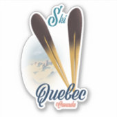 Sticker affiche de ski Québec Canada (Devant)