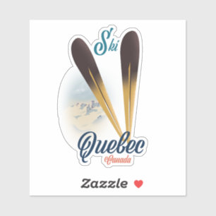 Sticker affiche de ski Québec Canada