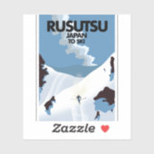 Sticker Affiche de ski Rusutsu Japon  (Feuille)