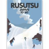 Sticker Affiche de ski Rusutsu Japon  (Devant)