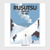Sticker Affiche de ski Rusutsu Japon  (Feuille)