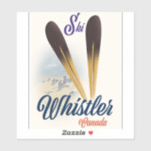 Sticker Affiche de ski Whistler Canada (Feuille)
