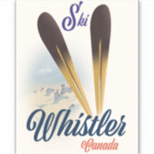 Sticker Affiche de ski Whistler Canada (Devant)
