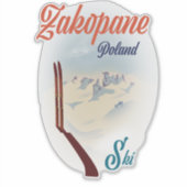 Sticker Affiche de ski Zakopane Pologne (Devant)