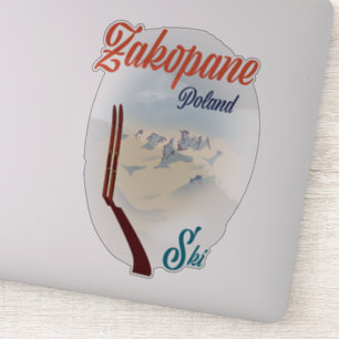 Sticker Affiche de ski Zakopane Pologne