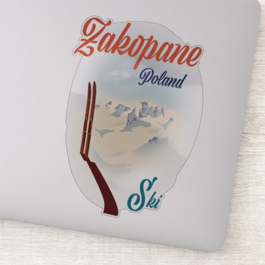 Sticker Affiche de ski Zakopane Pologne (Détail)