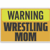 Sticker Affiche de sport de maman de lutte avec avertissem (Devant)
