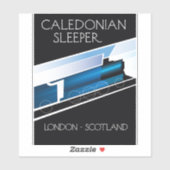 Sticker Affiche de voyage Caledonian Sleeper Londres Ecoss (Feuille)
