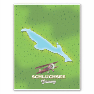 Sticker Affiche de voyage carte d'Allemagne Schluchsee