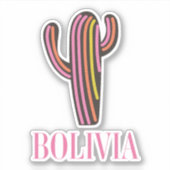 Sticker Affiche de voyage de cactus en Bolivie (Devant)