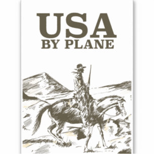 Sticker Affiche de voyage de cow-boy USA