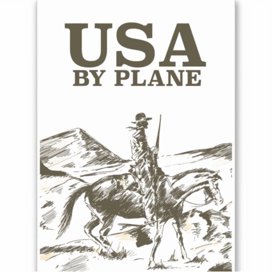 Sticker Affiche de voyage de cow-boy USA (Devant)