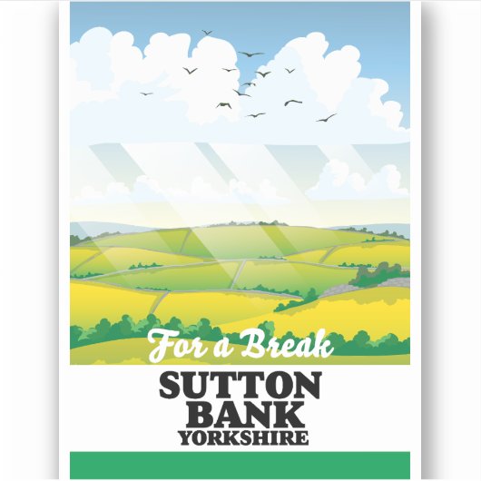 Sticker Affiche de voyage de la banque Sutton Yorkshire (Devant)