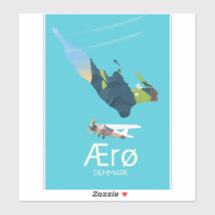 Sticker Affiche de voyage de la carte de Ærø, Danemark