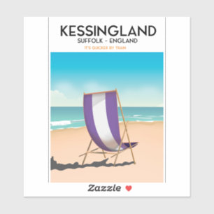 Sticker Affiche de voyage de la plage de Kessingland, Suff
