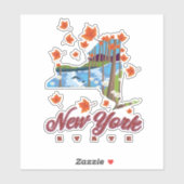 Sticker Affiche de voyage de l'État de New York (Feuille)