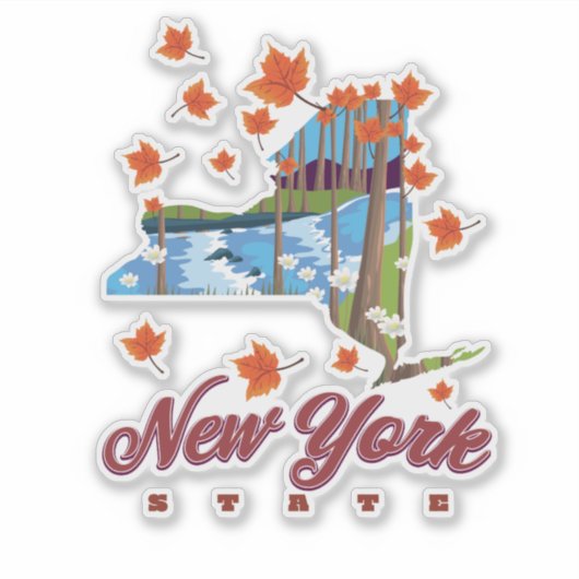 Sticker Affiche de voyage de l'État de New York (Devant)