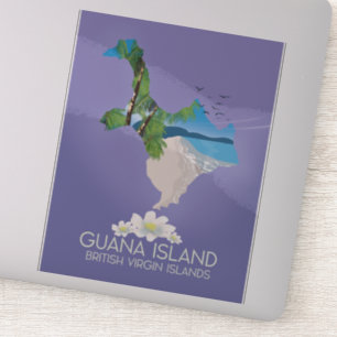Sticker Affiche de voyage de l'île Guana des îles Vierges