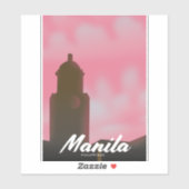 Sticker Affiche de voyage de Manille Philippines. (Feuille)