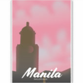 Sticker Affiche de voyage de Manille Philippines. (Devant)
