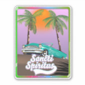 Sticker affiche de voyage de saint spirite Cuba. (Devant)