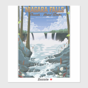 Sticker Affiche de voyage des chutes du Niagara