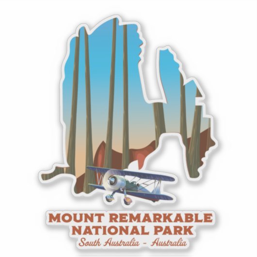 Sticker Affiche de voyage du Mont Remarkable en Australie  (Devant)