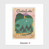 Sticker Affiche de voyage lac de cratère Canada (Feuille)