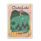 Sticker Affiche de voyage lac de cratère Canada (Devant)